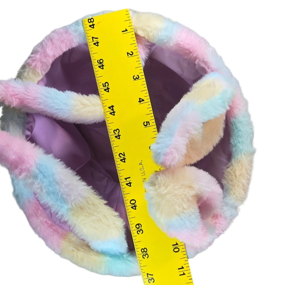 Rainbow Pastel Bunny Plush Basket